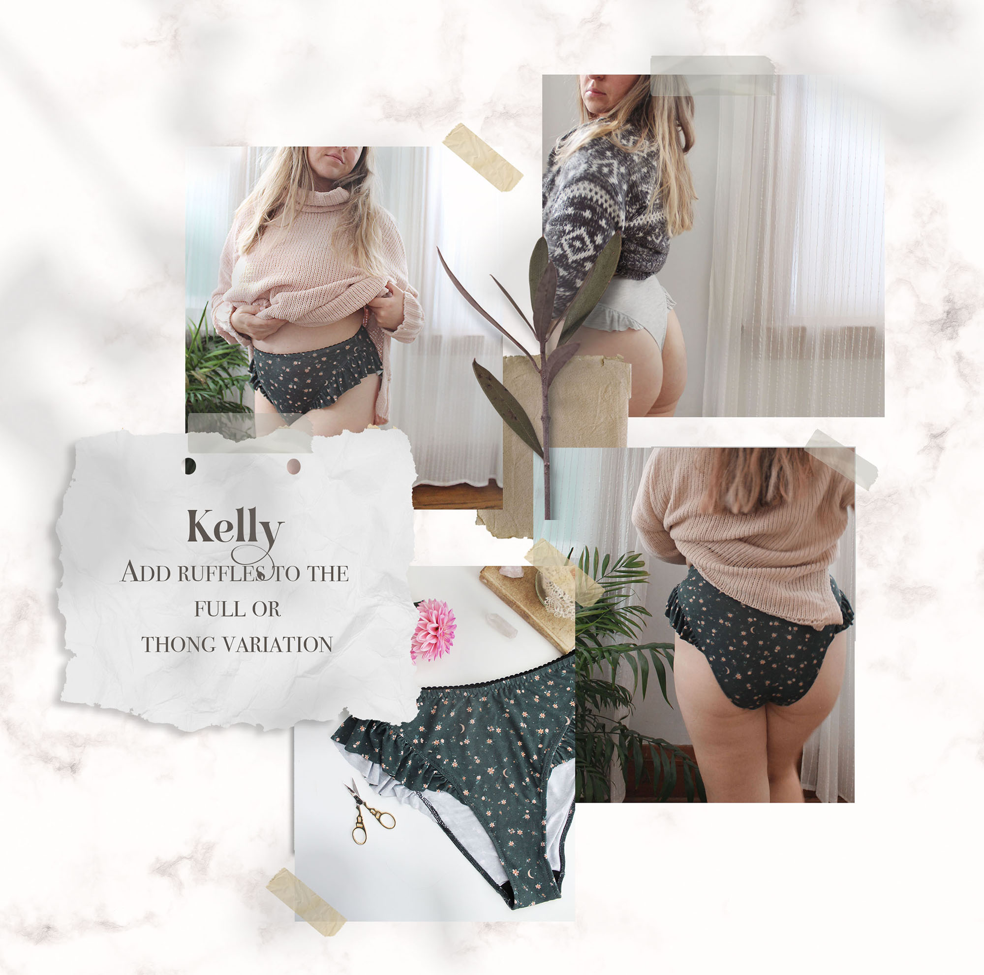 Tulip Hi-cut/french Cut Panty PDF Sewing Pattern: Mid-rise Women's Underwear  for Stretch Knits 
