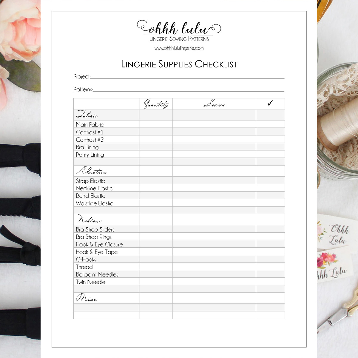 Lingerie Supplies Checklist – Ohhh Lulu