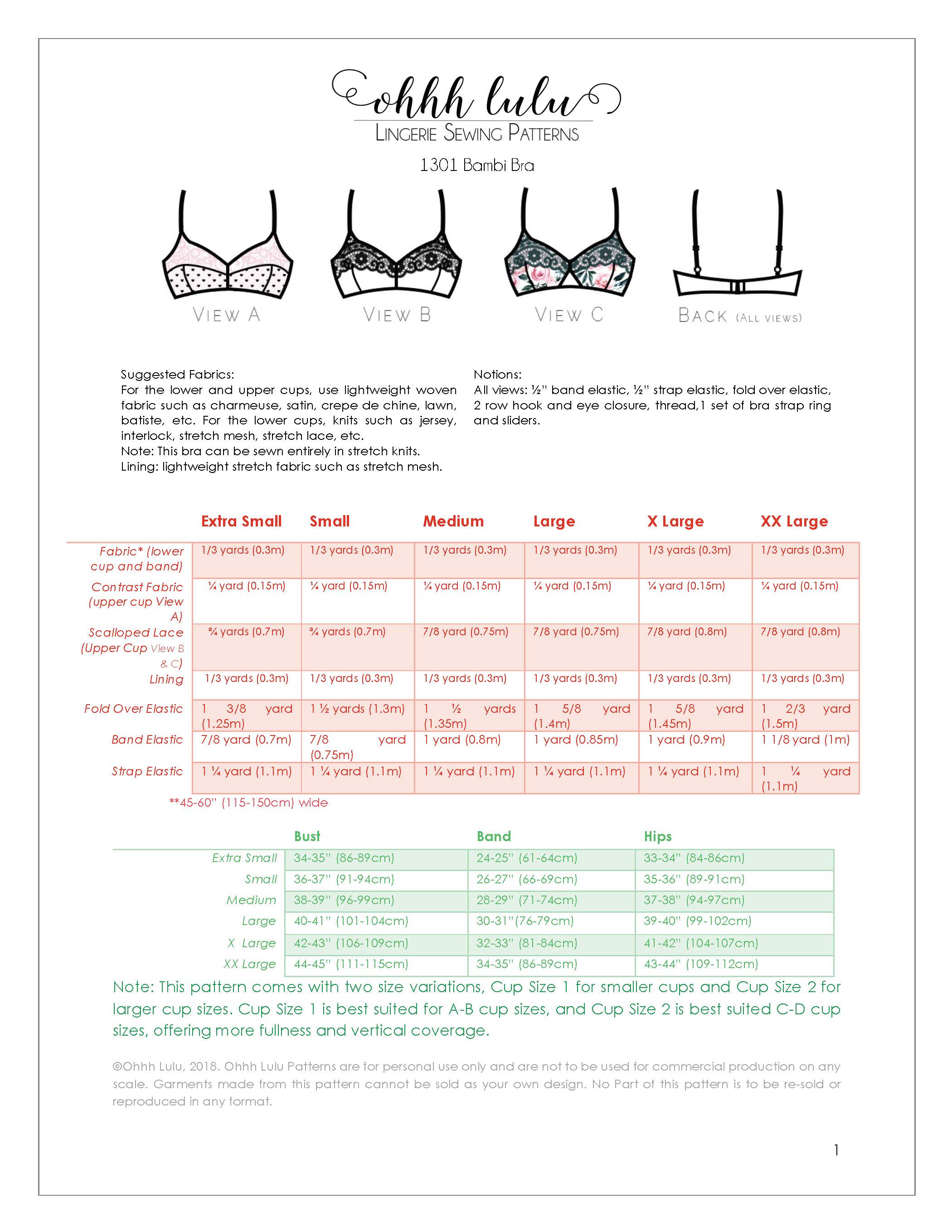 Lace Bra Sewing Pattern PDF Betty Size 80 A/B/C/D -  Canada