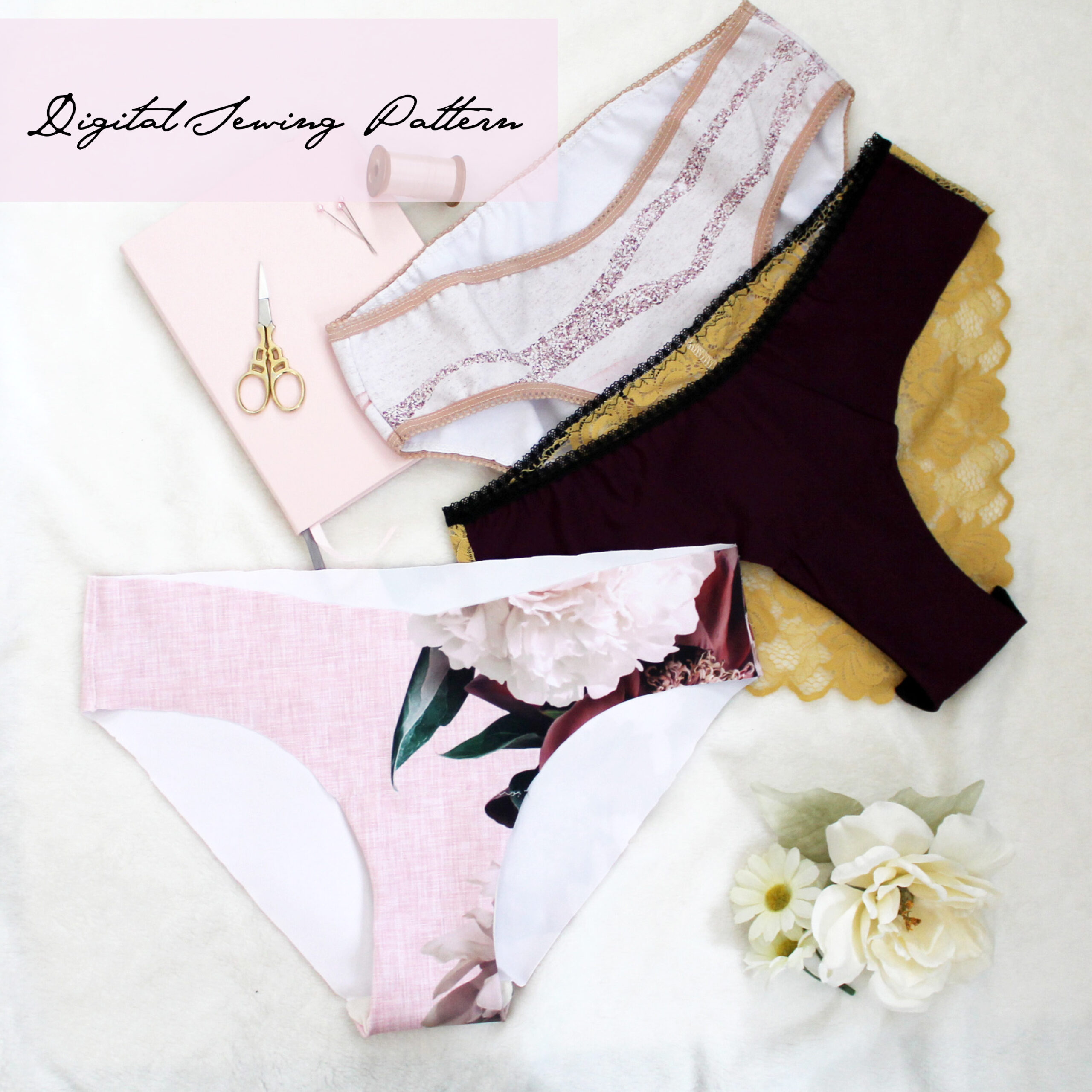 Hellebore Hi-Cut/French Cut panty PDF sewing pattern: mid-rise women's  underwear for stretch knits